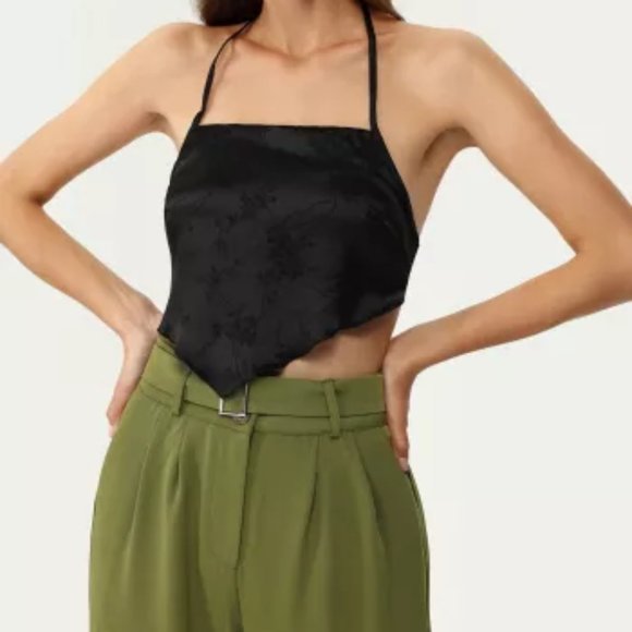 Cider Plum Halter Tie Back Top - Picture 2 of 4